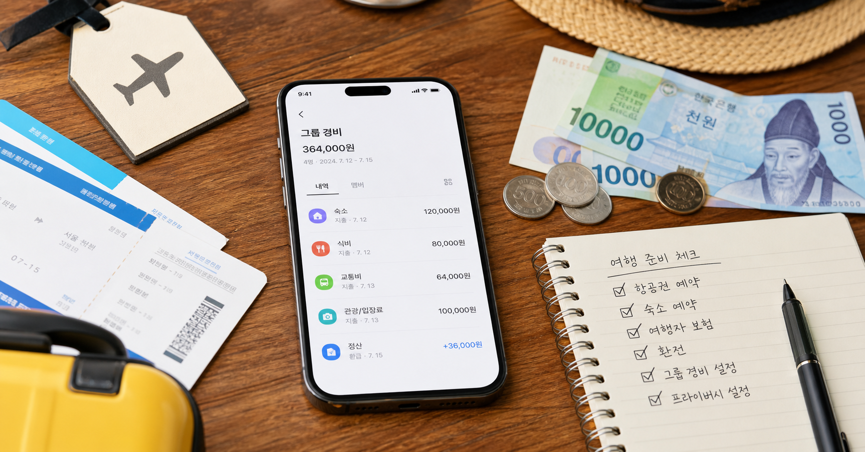 토스 모임통장 써보니 여행비 정산 전 4가지가 갈렸습니다